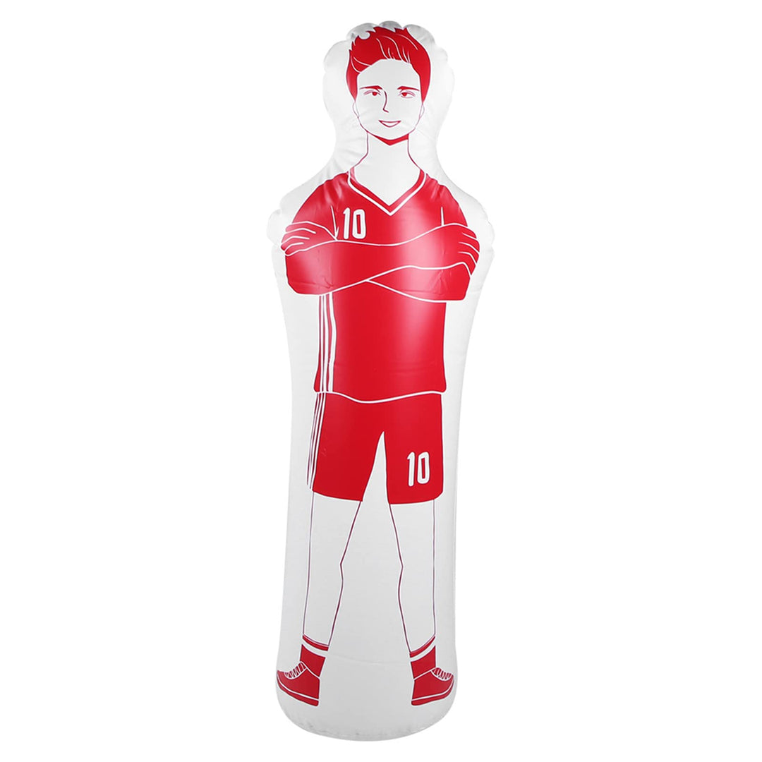 Aufblasbarer Fussball Dummy, 160cm, Rot, Torwart Training Equipment für Fussballübungen, Dribbling u