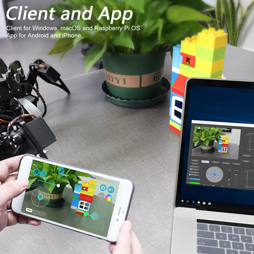 FREENOVE Big Hexapod Robot Kit for Raspberry Pi 4 B 3 B+ B A+, Walking, Self Balancing, Live Video,