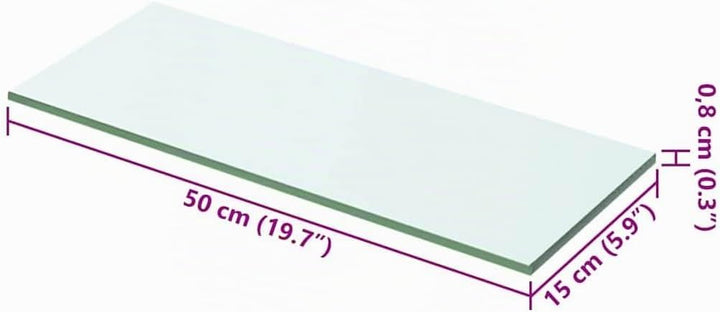 vidaXL Glasboden Glasscheibe Glasplatte für Glasregal Transparent 50 cm x 15 cm 50 x 15 cm, 50 x 15