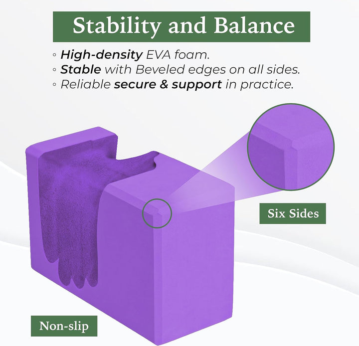Yes4All Yoga Blocks 2 Pack Wrist Support, Comfort, and Grip Strength, EVA Foam Blocks Pilates Yoga B