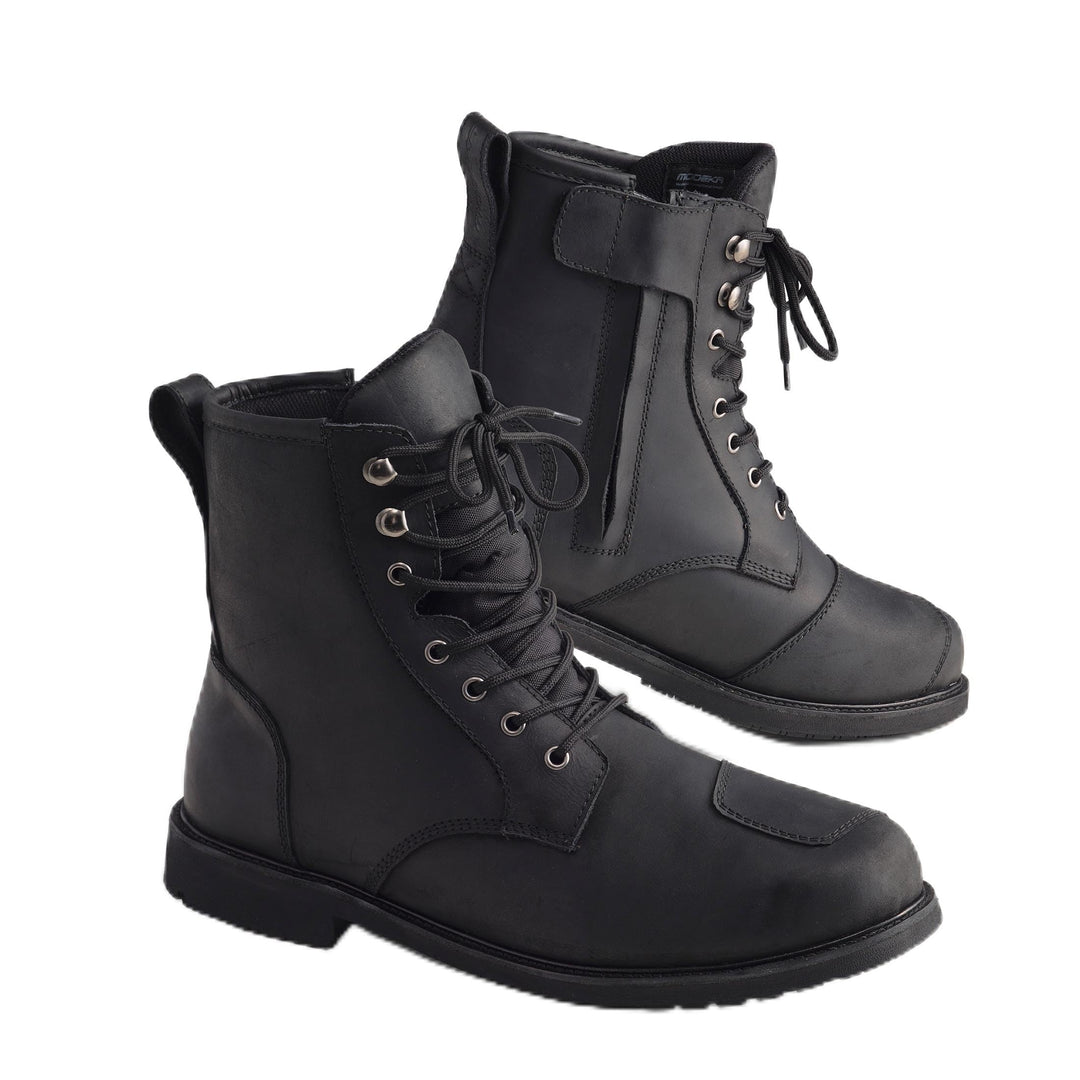 Modeka Wolter II Leder Motorrad Stiefel Schwarz wasserdicht 46 EU, 46 EU