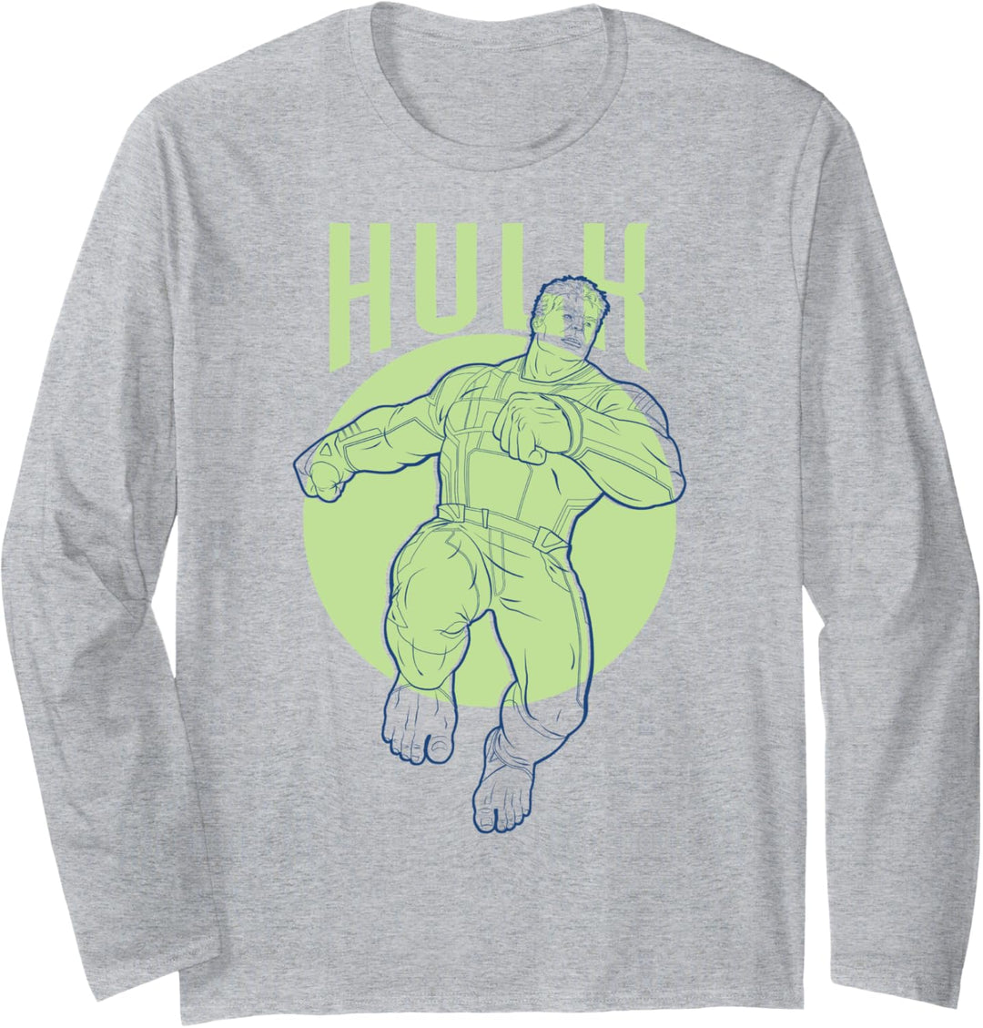 Marvel Avengers: Endgame Hulk Outline Portrait Langarmshirt