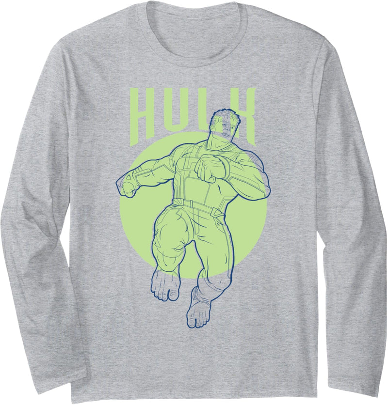 Marvel Avengers: Endgame Hulk Outline Portrait Langarmshirt