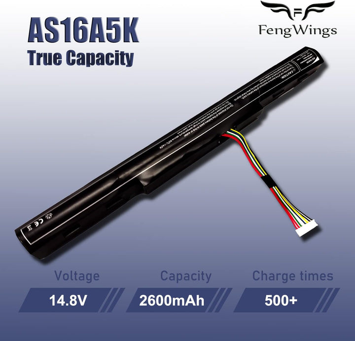 FengWings® AS16A8K Akku AS16A5K AS16A7K, Kompatibel mit Acer Aspire E5-553 E5-553G F15 F5-573 F5-573