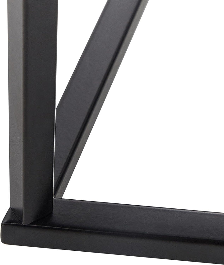 Schmaler Konsolentisch Marmor Optik weiss Metallgestell schwarz Galmour Perrin