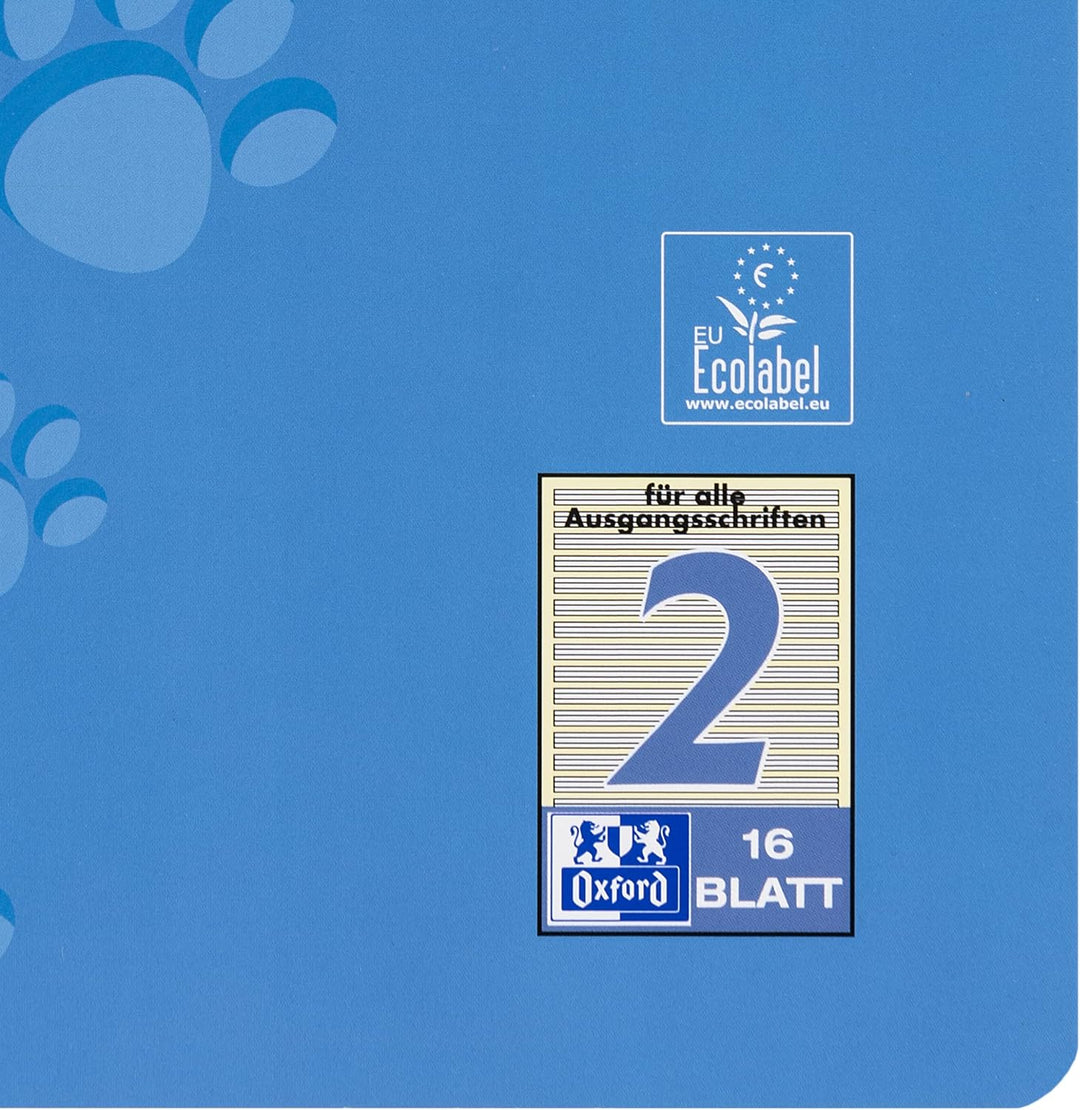 Oxford Schulheft A4, 16 Blatt, Lineatur 2, liniert, 15 Stück Single, Single