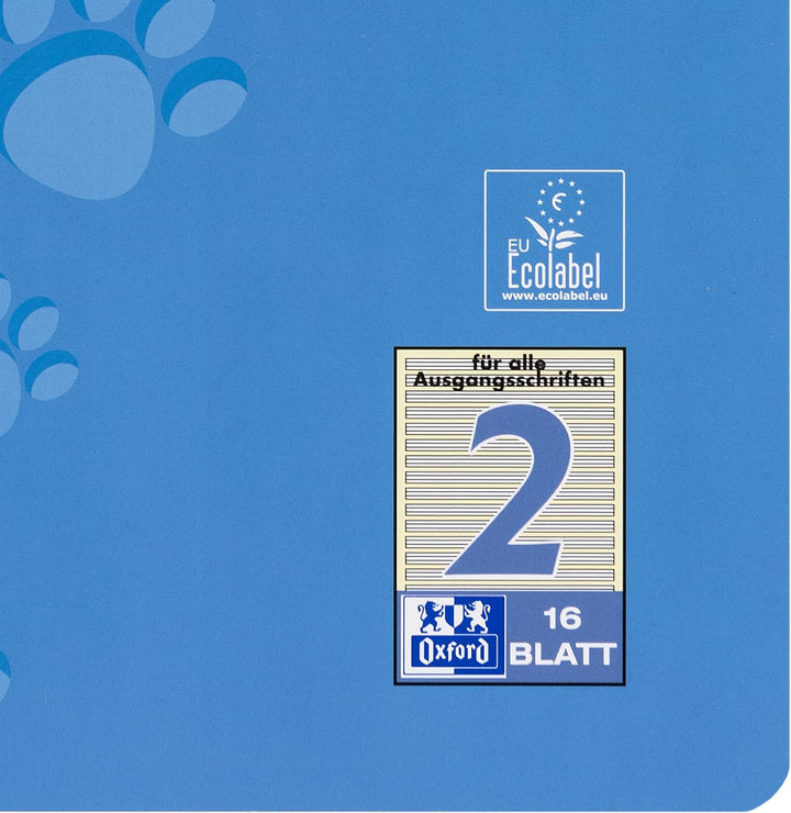 Oxford Schulheft A4, 16 Blatt, Lineatur 2, liniert, 15 Stück Single, Single