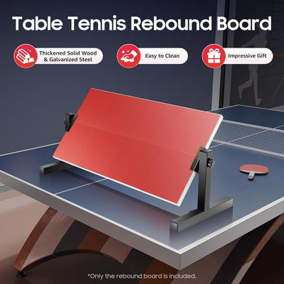 Ping Pong Rebounder Tischtennis Rebound Board Tischtennis-Rückprallbrett mit 8-roten Gummis, Selbstt