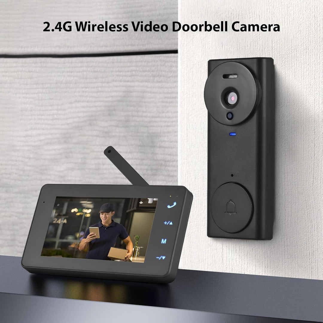 2,4G Kabellose Video-Türklingelkamera mit Monitoranzeige, 4,3-IPS-Bildschirm, Video-Türsprechanlage,