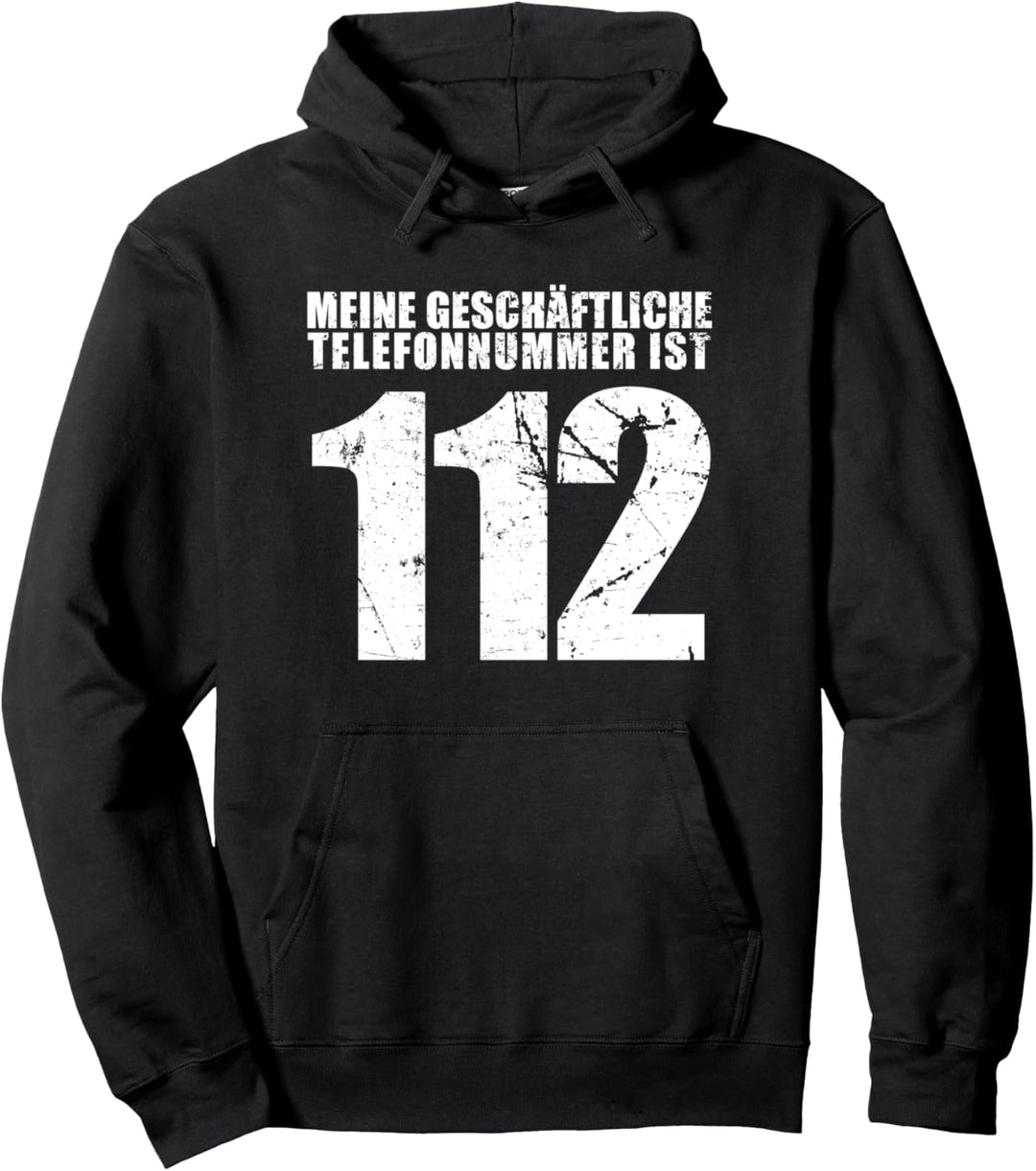 112 Feuerwehr Geschäftliche Telefonnummer Geschenk Pullover Hoodie