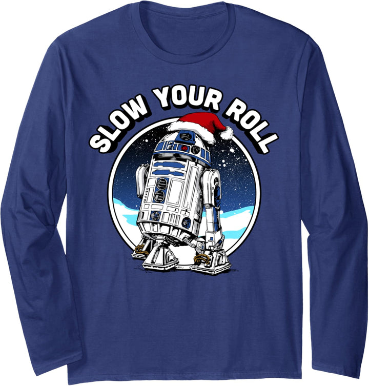 Star Wars R2-D2 Slow Your Roll Santa Hat Poster Langarmshirt