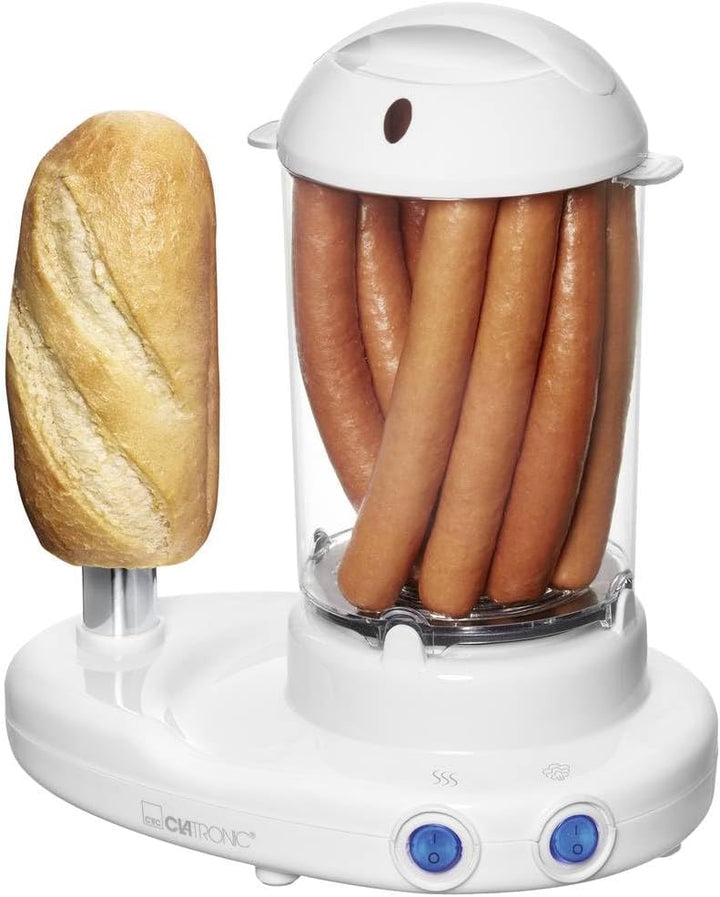 Clatronic HDM 3420 Hot-Dog-Maker inklusiv Eierkocher, Für 1 bis 14 Würstchen (z. B. „Frankfurter“, „