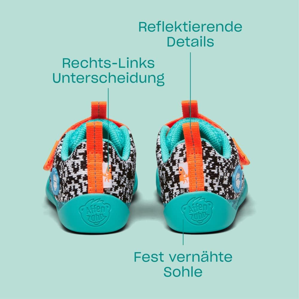 Affenzahn Kinder Barfussschuh Happy Deer aus Bio Baumwolle in Rosa mit Tex Ausstattung. 32 EU Pingui