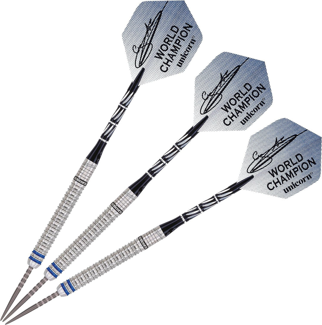 Unicorn Phase 3 World Champion Gary Anderson Steel Dart Silber/Schwarz 25 g Single, Silber/Schwarz 2