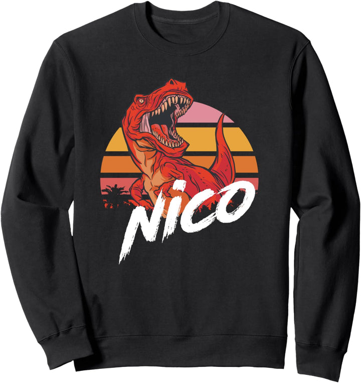 NICO - Schöner Jungen Name mit coolem TREX Sweatshirt