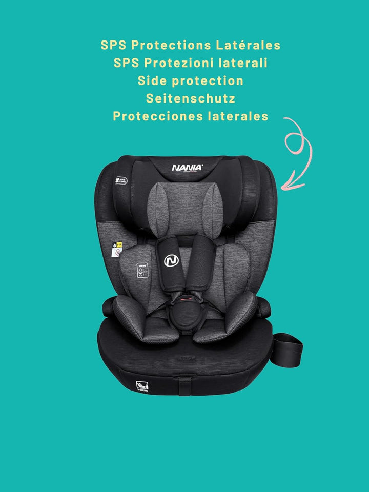 Nania Milano Kinderautositz Isofix, skalierbar 76-150 cm, von 9 bis 36 kg, 15 Monate bis 12 Jahre, v