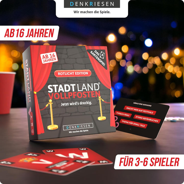 DENKRIESEN - STADT LAND VOLLPFOSTEN® - Das Trio der Kartenspiele - JUNIOR - Classic – ROTLICHT | inn