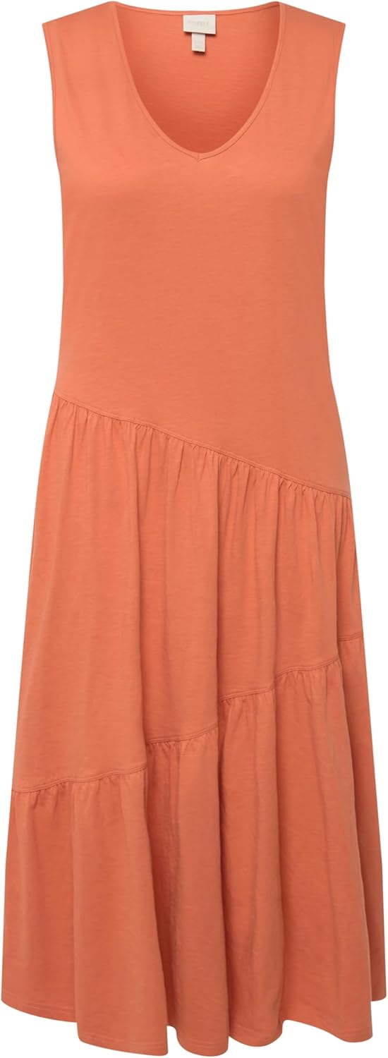 Ulla Popken Damen grosse Grössen Übergrössen Plus Size Midikleid, A-Linie, V-Ausschnitt, ärmellos, B