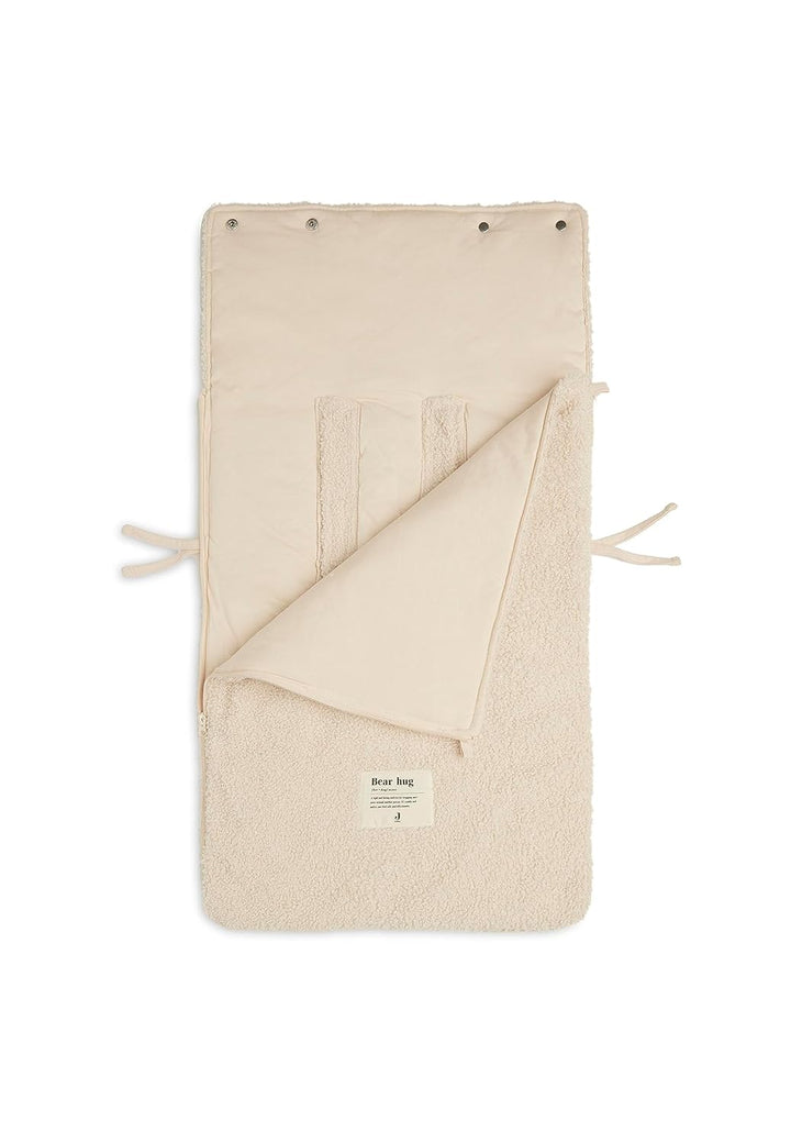 Jollein Fusssack Boucle Naturel - Teddy - Für Babyschale Kinderautositz Gruppe 0+ und Kinderwagen -