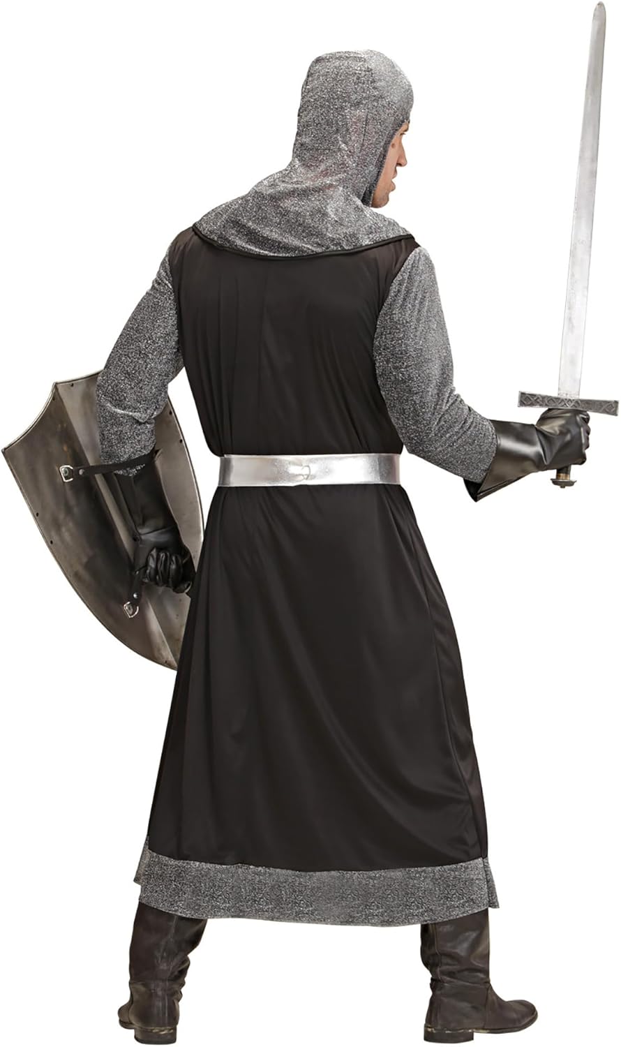 "DARK CRUSADER" (long coat, belt, hood) - (L), L