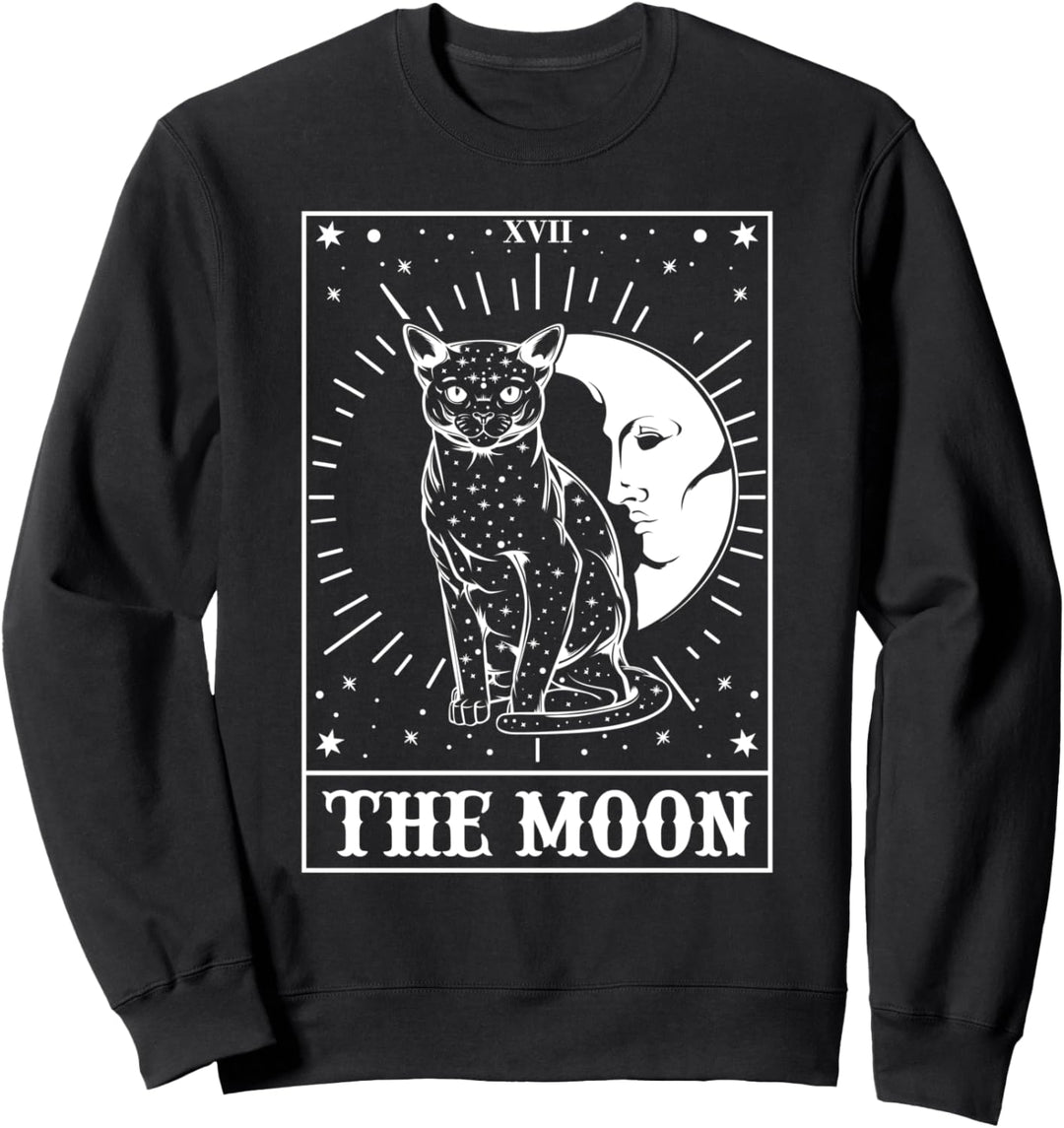 Crescent Tarot Aesthetic Card Gothic Mystic Lover Kitty Fan Sweatshirt