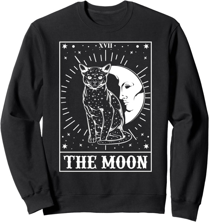 Crescent Tarot Aesthetic Card Gothic Mystic Lover Kitty Fan Sweatshirt