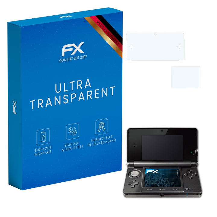 atFoliX Schutzfolie kompatibel mit Nintendo 3DS 2011 Folie, ultraklare FX Displayschutzfolie (3er Se