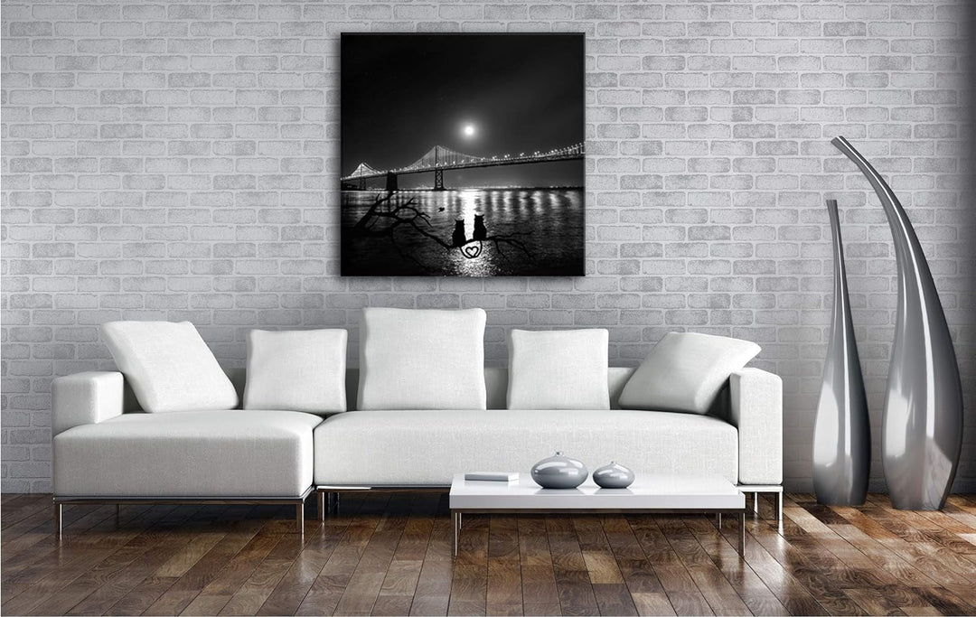 deyoli gigantische Brücke in San Francisco Format: 70x70 Effekt: Schwarz&Weiss als Leinwandbild, Mot