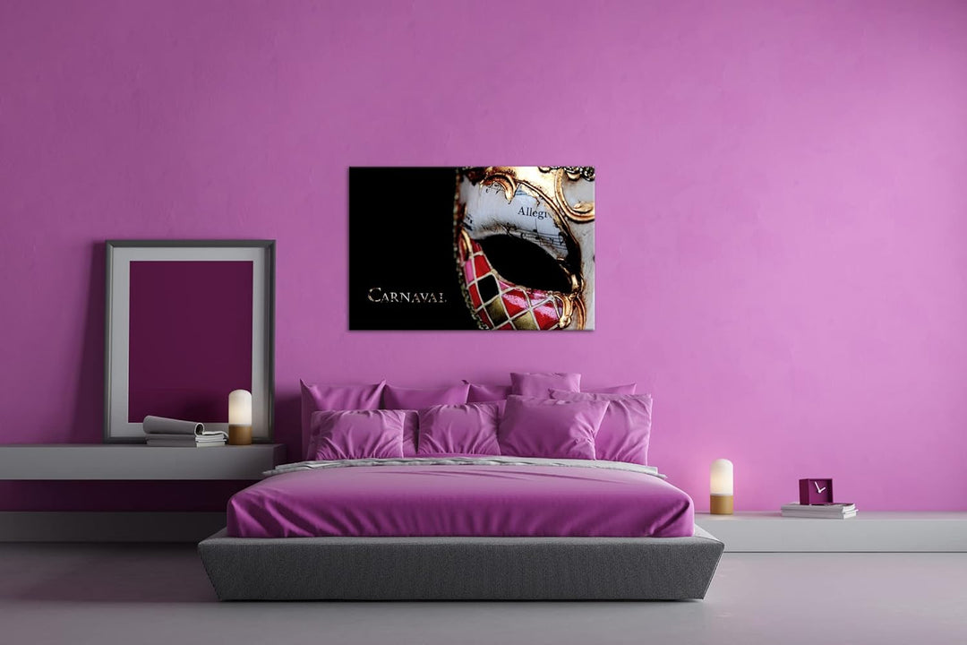 deyoli Dark Karnevals Maske Format: 80x60 als Leinwand, Motiv fertig gerahmt auf Echtholzrahmen, Hoc