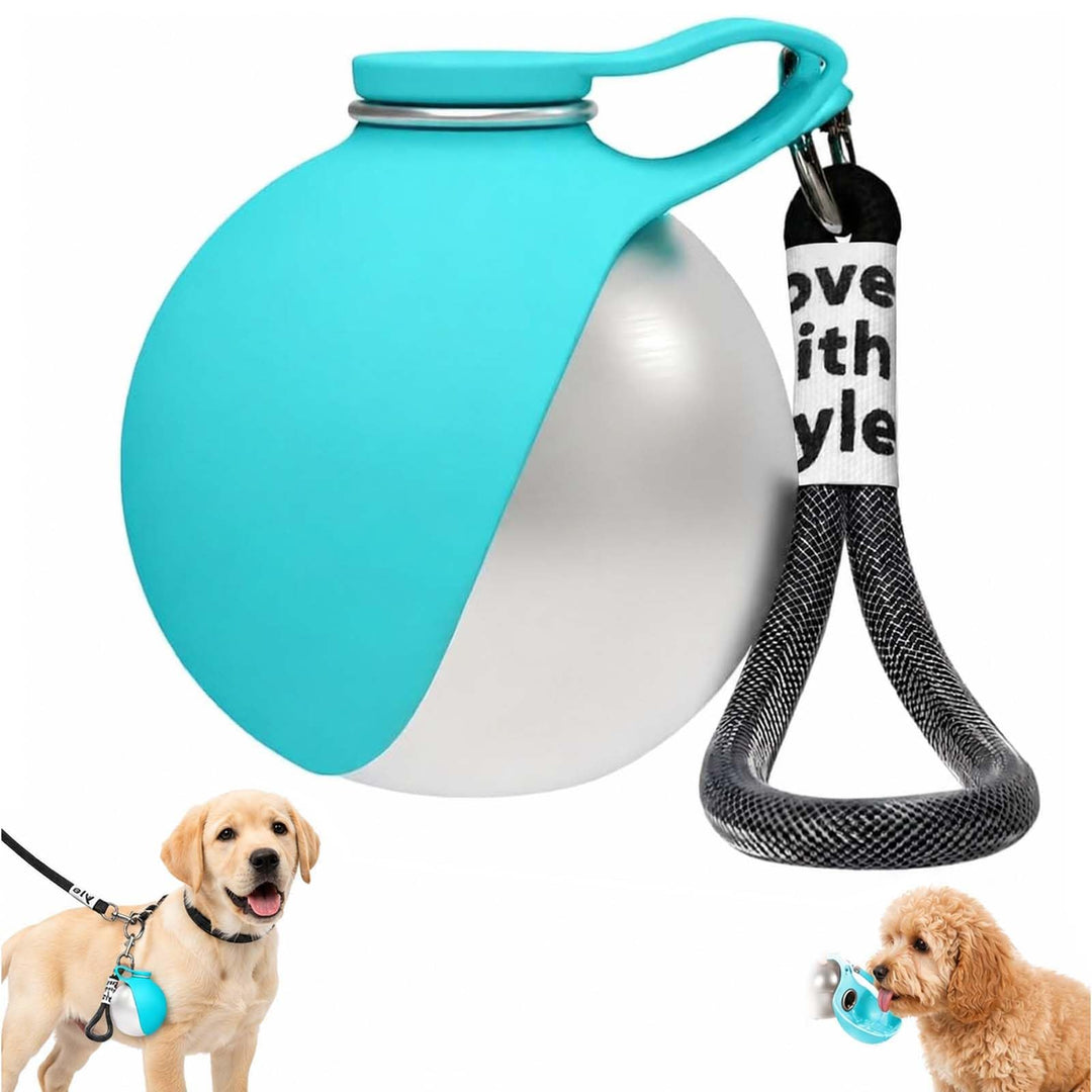 Trinkflasche Hunde für Unterwegs, Hunde Trinkflasche to Go, 285ml Edelstahl Hundetrinkflasche für Un