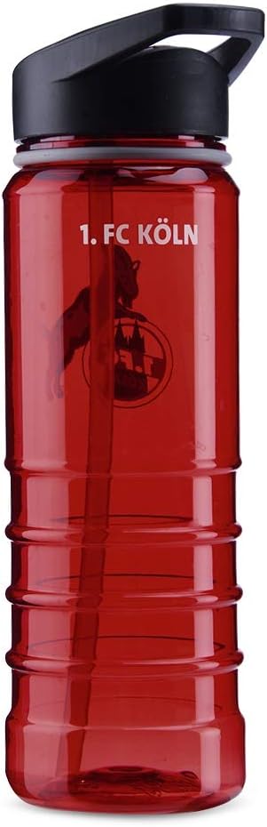 1. FC Köln Trinkflasche Sport rot transparent, Flasche 0.75 l, Bottle - plus Lesezeichen I love Köln