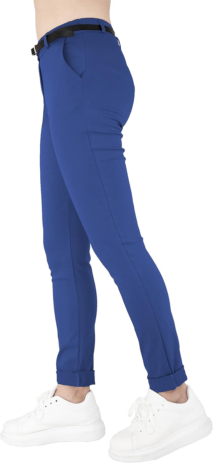 JOPHY & CO. Elastische Damen-Chino-Hose mit Gürtel (Artikelnummer: 3008) Regulär XL Denim, Regulär X