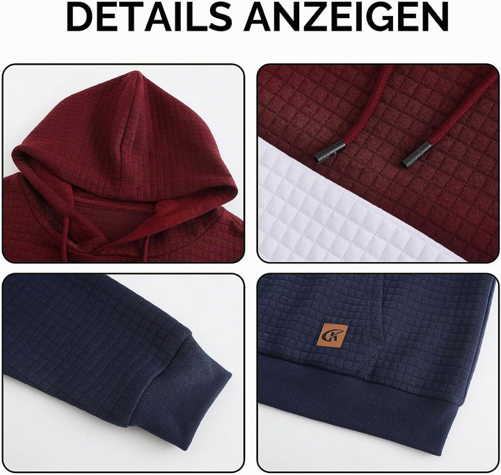 YuKaiChen Herren Pullover Herren Patchwork Hoodie Langarm Jacquard Kaputzenpullover Farbblock Sweats
