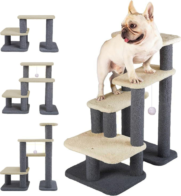 Hundetreppe, 2/3/4/5 Schichten Höhenverstellbar Katzentreppe,Katzentreppe für alte Katzen,Waschbar&r