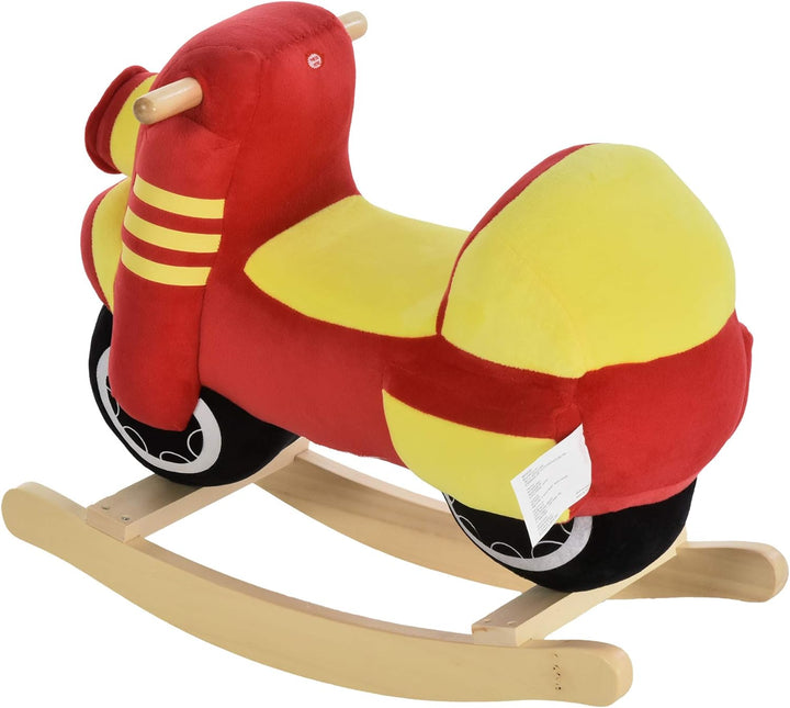 HOMCOM Kinder Schaukelpferd Baby Schaukeltier Motorrad mit Motorrad Sound, Schaukel Schaukelspielzeu