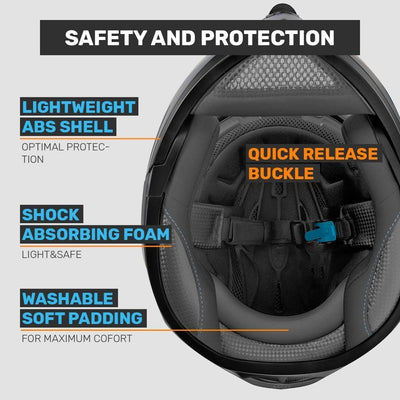 Westt Motorradhelm Herren Damen Klapphelm Jethelm mit Kinnschutz Integralhelm Scooter Roller Helm He