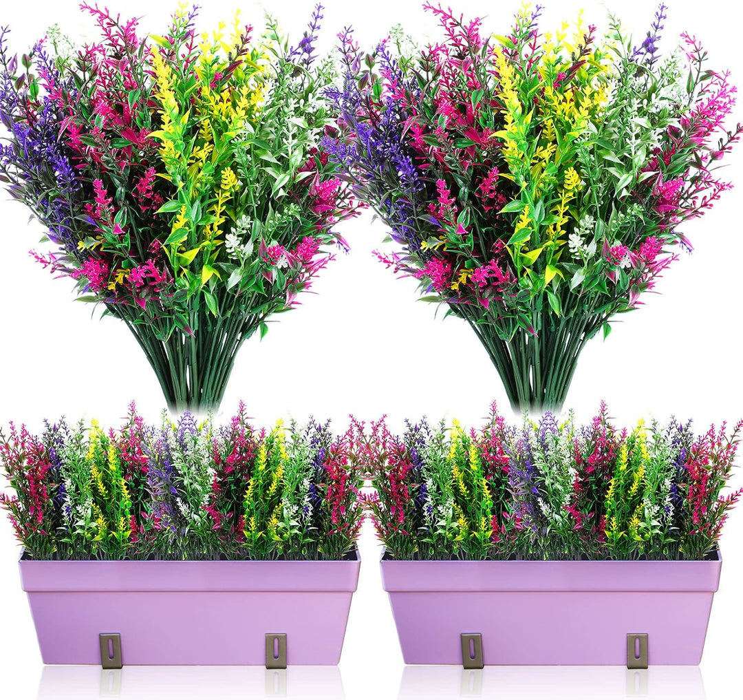 WILLBOND 12 Künstliche Lavendel Blumen Draussen Lavendel Kunstblumen für Künstliches Grün UV Beständ