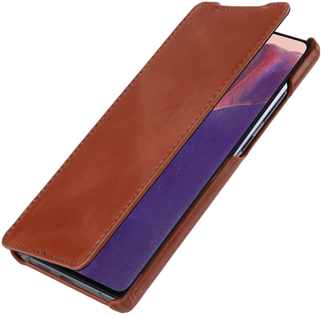 STILGUT Book Case kompatibel mit Samsung Galaxy Note 20 Hülle aus Leder zum Klappen, Klapphülle, Han