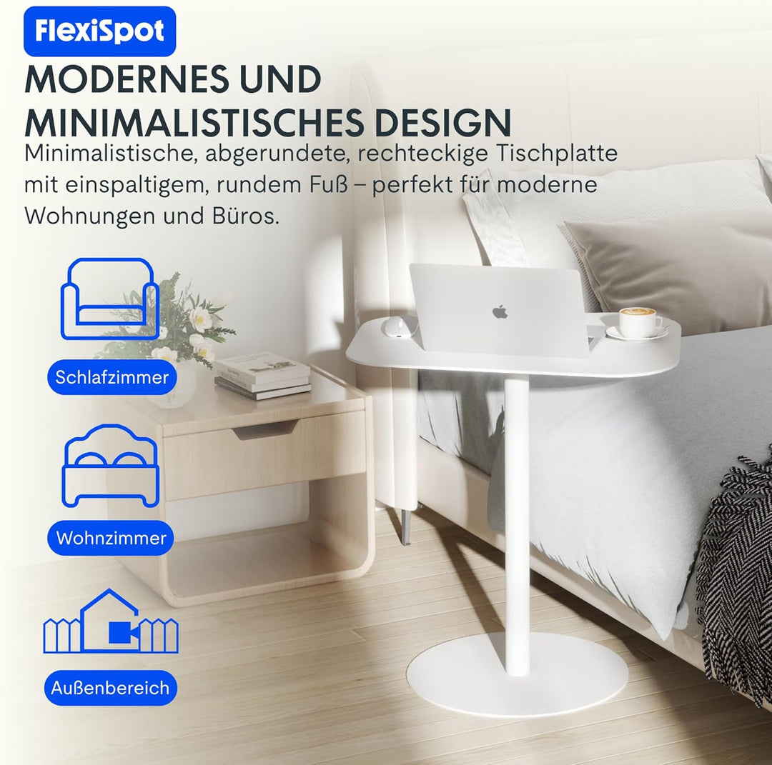 FLEXISPOT Moderner Beistelltisch aus kaltgewalztem Stahl – stilvoller Sofa- & Nachttisch für Wohnzim