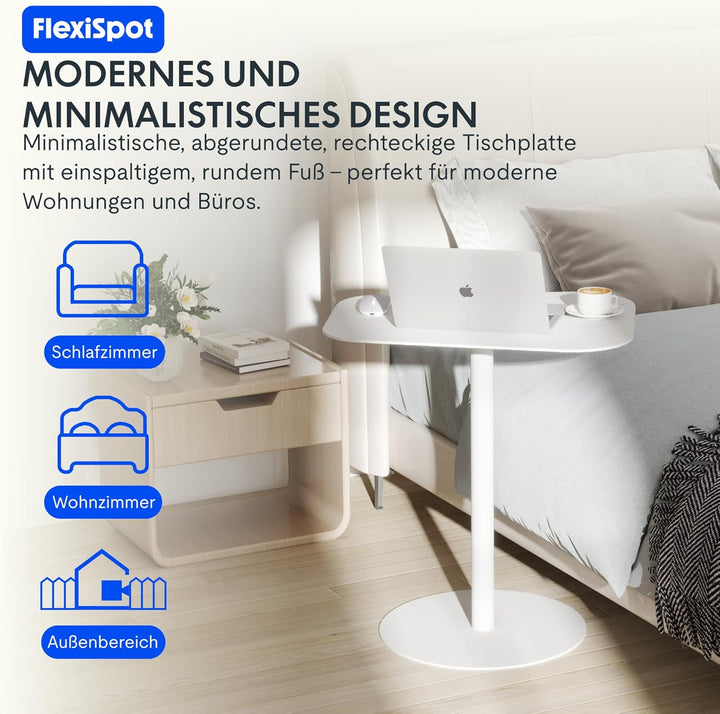 FLEXISPOT Moderner Beistelltisch aus kaltgewalztem Stahl – stilvoller Sofa- & Nachttisch für Wohnzim