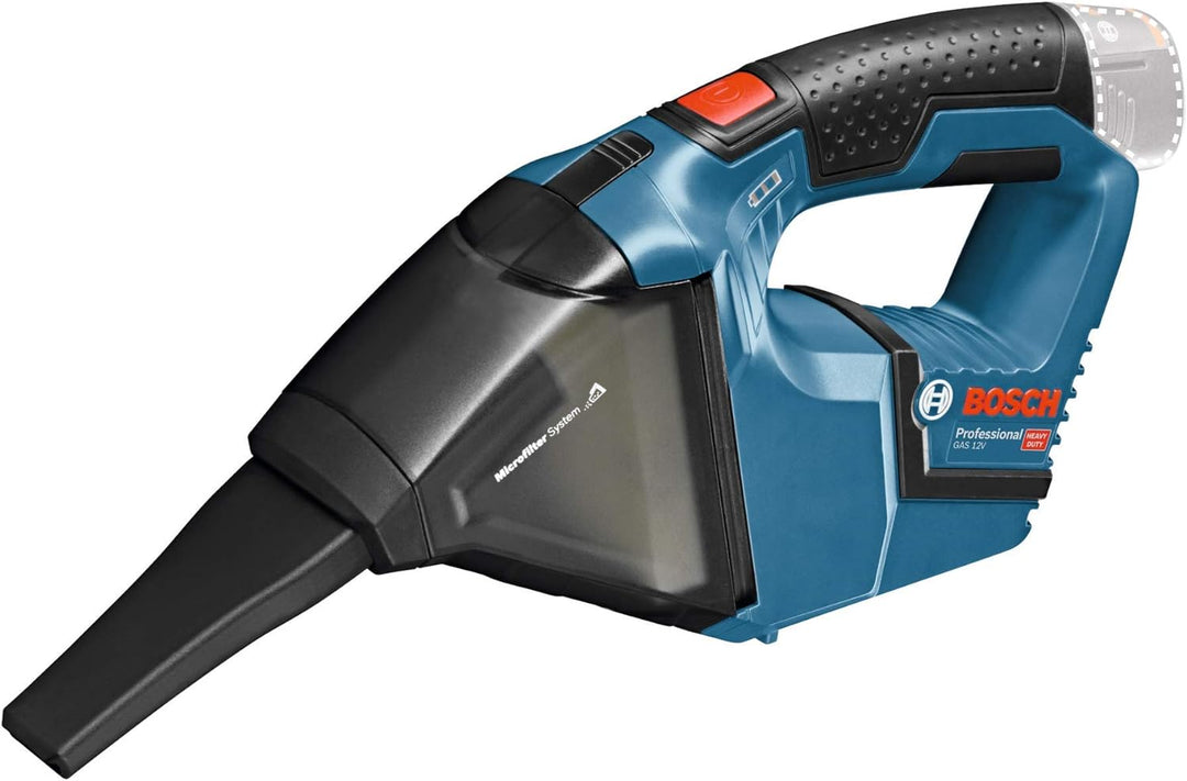 Bosch Professional 12V System Akku-Sauger GAS 12V (inkl. 1x Flachfaltenfilter, Fugendüse, ohne Akkus