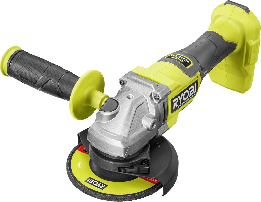 RYOBI 18 V ONE+ Brushless Akku-Winkelschleifer RAG18BL-0, 125mm Scheibendurchmesser, werkzeuglose Sc