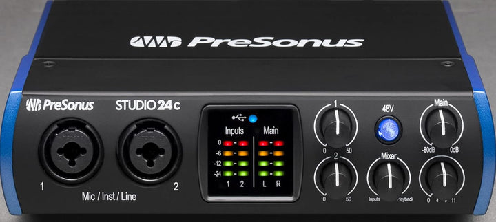 PreSonus Studio 24c, 2 Eingänge/2 Ausgänge, 192 kHz, USB-C Audio Interface mit software bundle inklu