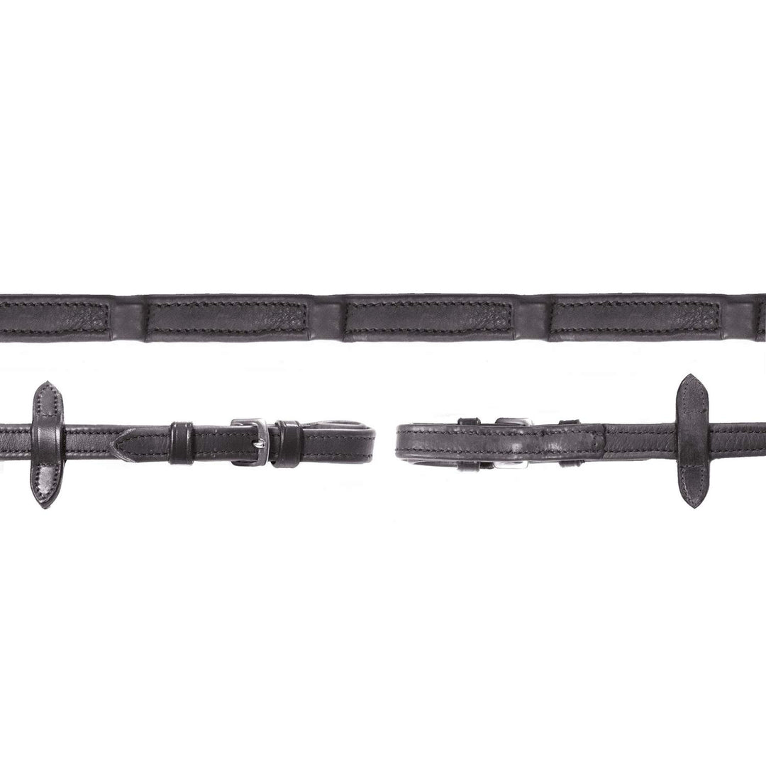 Schockemöhle Sports Zügel DURASOFT REINS nylonverstärkt, 16mm oder 18mm Breite 16mm Schwarz, Schwarz