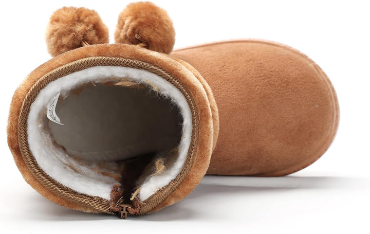 Mädchen Warm Gefütterte Schneestiefel Baby Kinder Plüsch Winterstiefel Flach rutschfeste Stiefel Kle