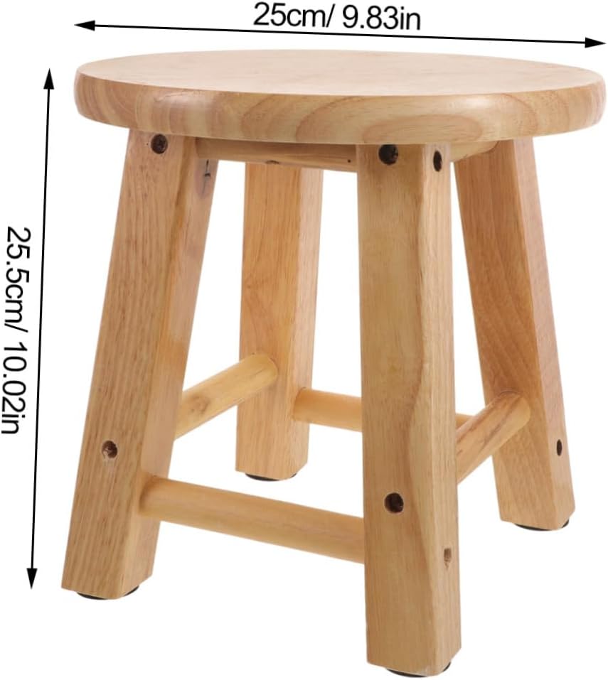 BESPORTBLE Schuhwechselhocker aus Massivholz Rutschfester Kleiner Holzhocker mit Stabiler Konstrukti