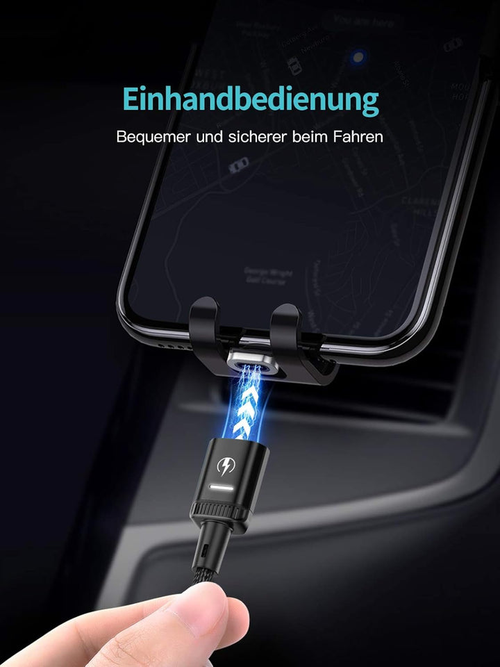 Kuulaa 3-in-1-Magnetladekabel, 3A-Schnellladekabel aus Nylon, geflochten mit LED Light Magnetic USB