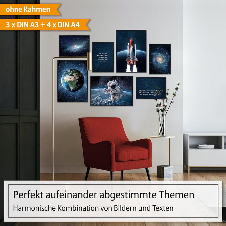 Hyggelig Home Premium Poster Set - 7 passende Bilder im stilvollen Set - Collage Deko - Set Space 3
