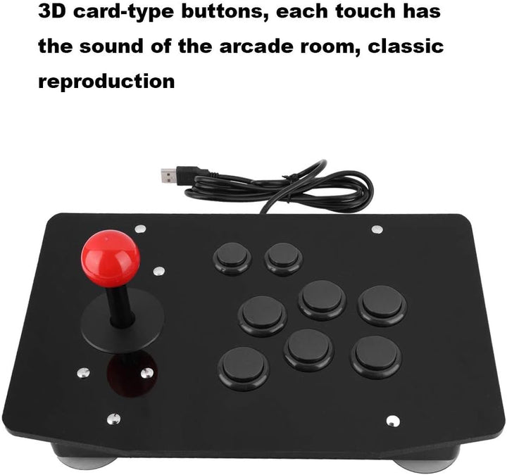 Arcade Fight Stick Joystick,USB Arcade Controller Joystick Konsole,Fighting Stick mit 8 Tasten, Arca