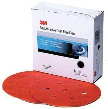 3M 1261 Red Hookit Abrasive, 01261, 6", P80, 50 Scheiben pro Karton, Ø 6 Qualität: P80 Anzahl der Lö